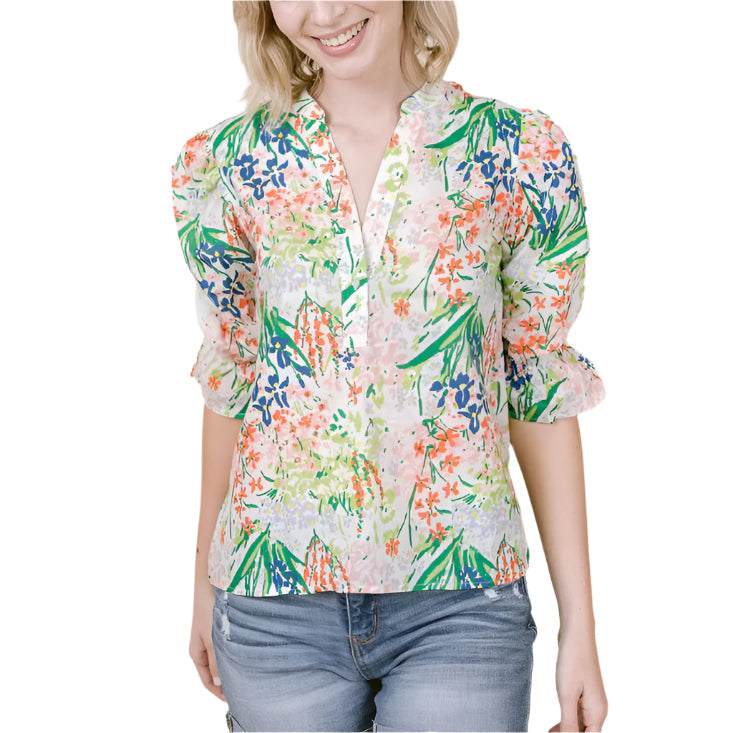 Laroque Betsy Blouse-Women's Clothing-BEACHHOUSE FLORAL-S-Kevin's Fine Outdoor Gear & Apparel