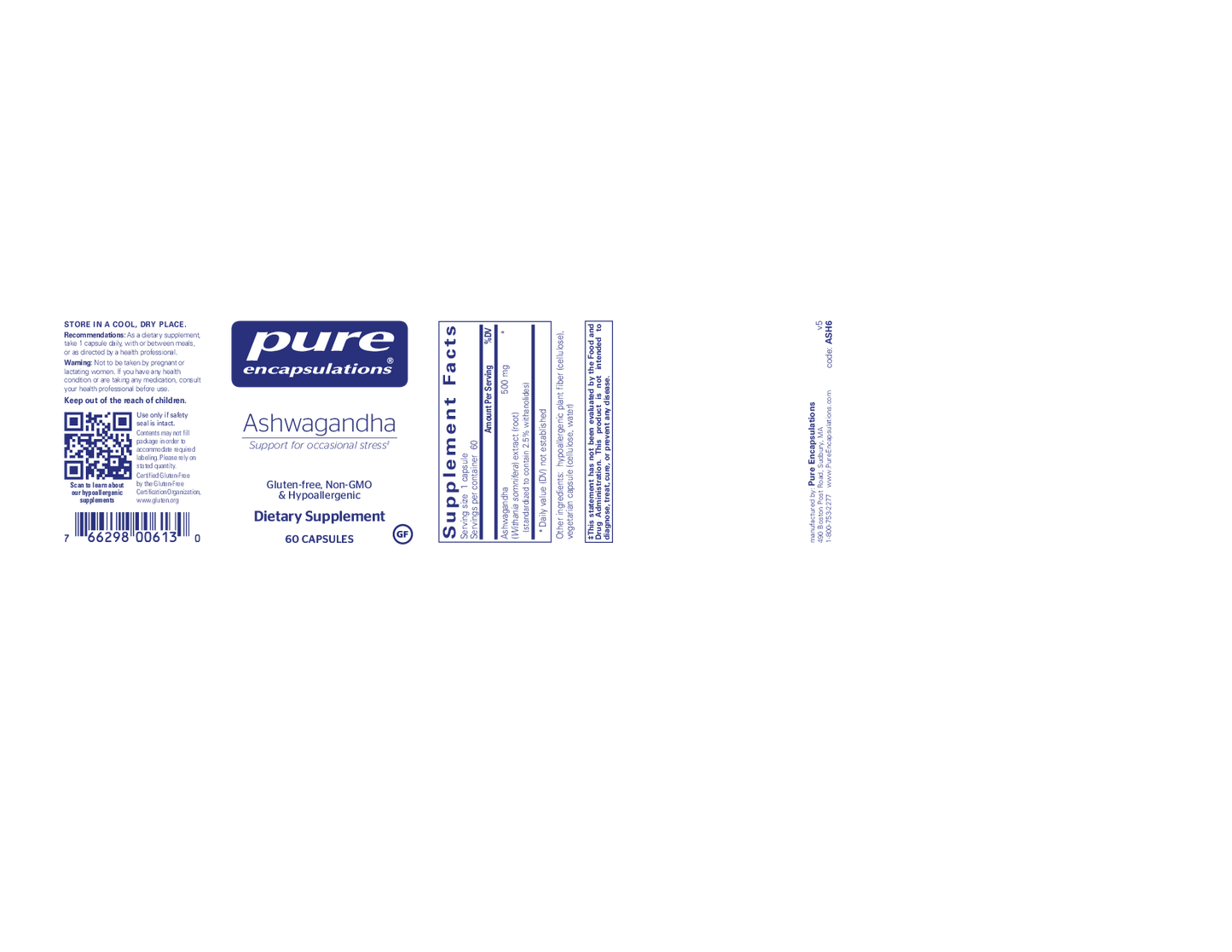 Pure Encapsulations Ashwagandha 500 mg
