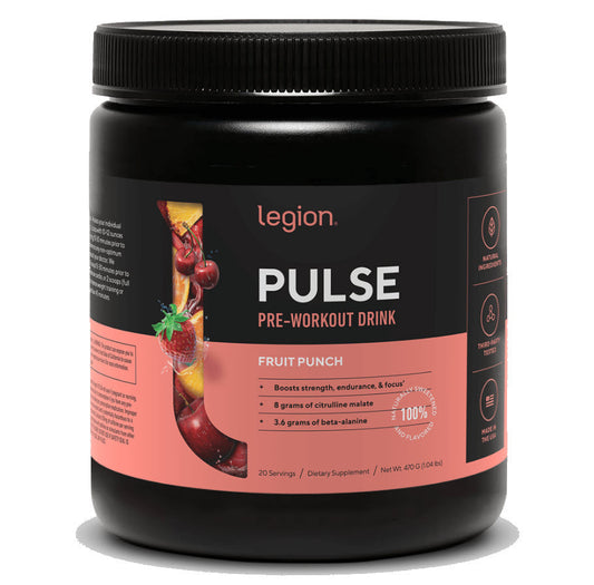 Legion Pulse Pre Workout with Caffeine for Energy, Fruit Punch, 20 Servings