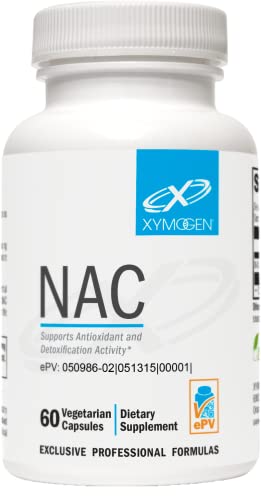 XYMOGEN NAC N-Acetyl-Cysteine 600mg - Cardiovascular, Antioxidant, Liver Detox + Immune Support Supplement - Supports Glutathione Synthesis - Non-GMO NAC Supplement (60 Capsules)