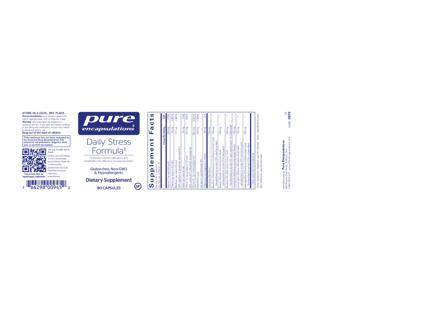 Pure Encapsulations Daily Stress Formula