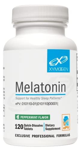 XYMOGEN Melatonin - Peppermint Lozenges - 3mg Melatonin Supplement for Nighttime, Antioxidant + Immune Support (120 Quick-Dissolve Tablets)