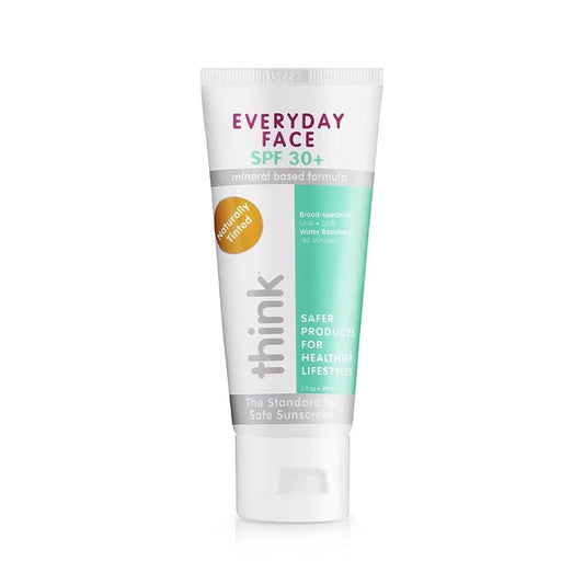 Thinksport Everyday Face SPF 30 Mineral Sunscreen Ð Safe, Natural Facial Sun Cream for All Skin Tones - Water Resistant UVA/UVB Sun Protection Ð Vegan, Reef Friendly Sun Lotion, 2oz