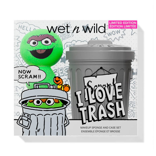 wet n wild x Sesame Street, I Love Trash Makeup Sponge And Case Set