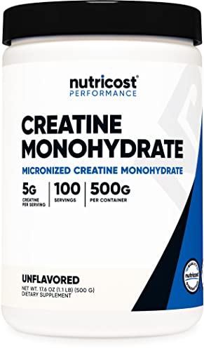 Nutricost Creatine Monohydrate Micronized Powder 100 Servings 500mg per serving