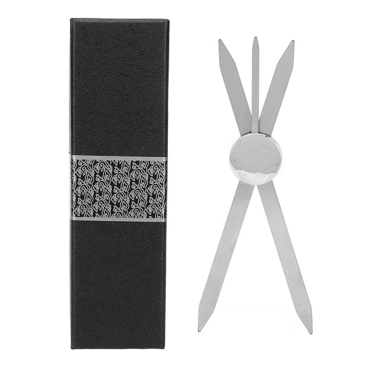 Saluaqui Eyebrow Stencil Ruler, Eyebrow Shaping Ruler, Stainless Steel 3 Point Positioning Eyebrow Makeup Ruler for Microblading Silver