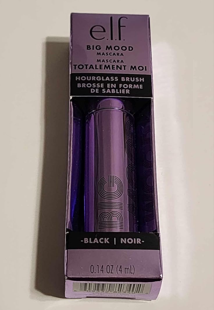 e.l.f. Big Mood Mega Volume & Lifting Mascara Travel Size - 0.14oz Black/Noir Big Bold Lifted Lashes, Vegan Formula Infused with Jojoba Wax