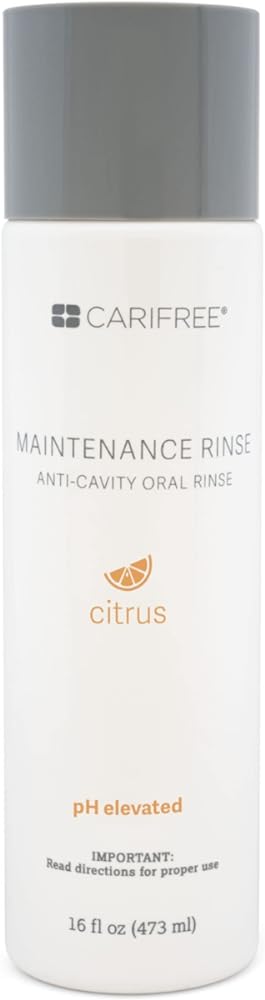 CariFree Maintenance Rinse (Citrus): Fluoride Mouthwash | Dentist Recommended Anti-Cavity Rinse | Xylitol | Neutralizes pH | Freshen Breath | Cavity Prevention | Alcohol Free