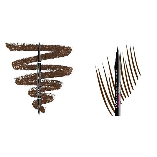 NYX PROFESSIONAL MAKEUP Micro Brow Pencil, Eyebrow Pencil - Brunette & Lift & Snatch Eyebrow Tint Pen, Espresso
