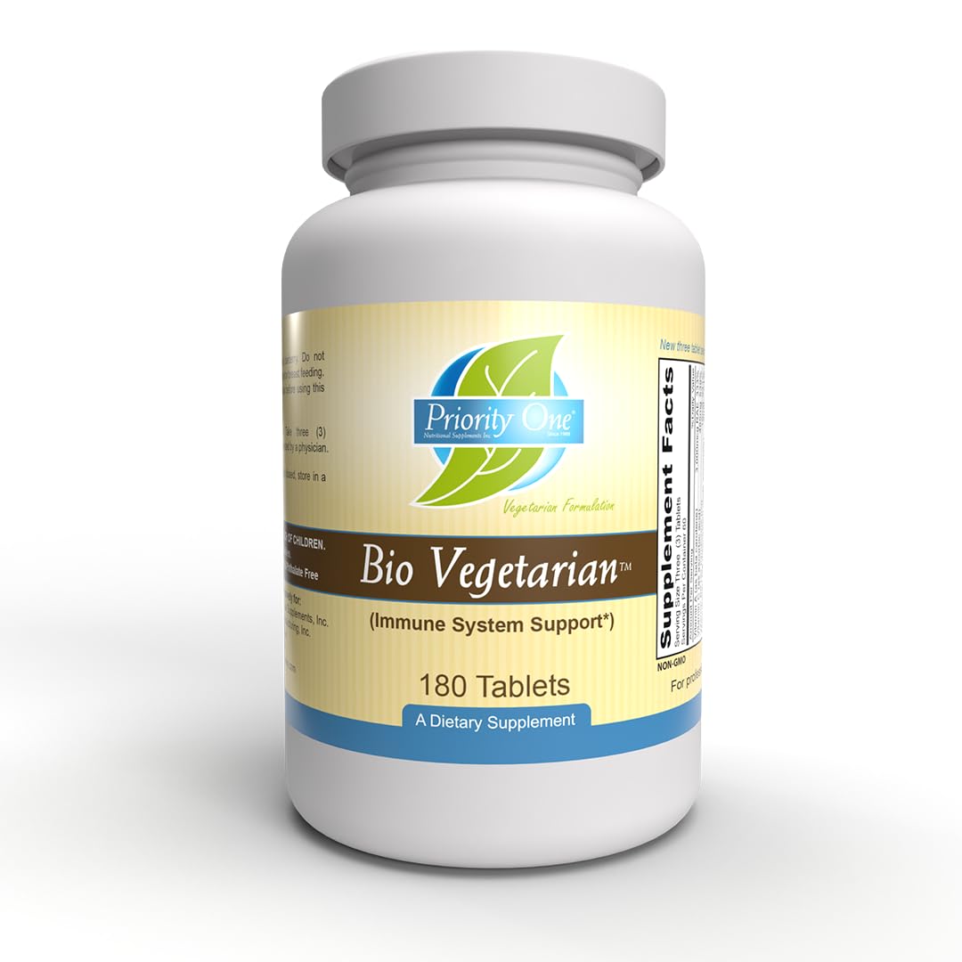 Priority One Nutritional Supplements (New) Bio Vegetarian (180) Tablets