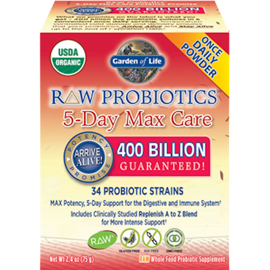 Garden of Life RAW Probiotics 5 Day Max Care 2.4 oz