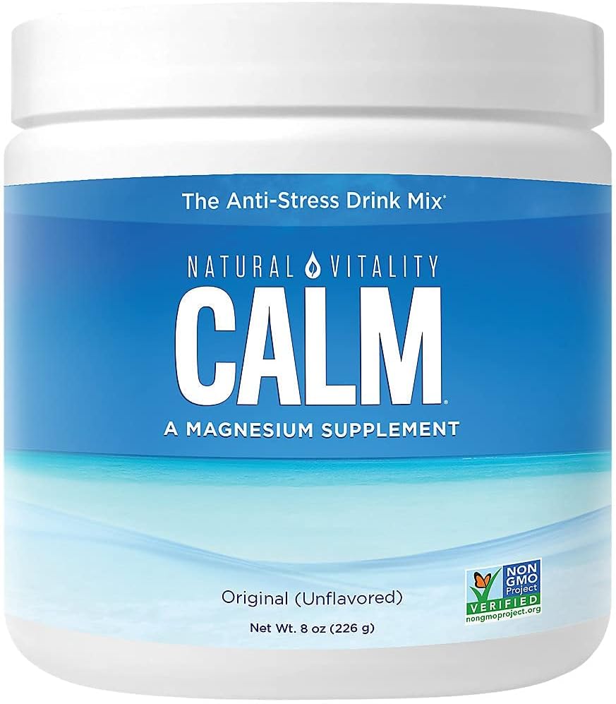 Natural Vitality Calm, Magnesium Citrate Supplement, Anti-Stress Drink Mix Powder, Unflavored - 8 Ounce (Packaging May Vary)