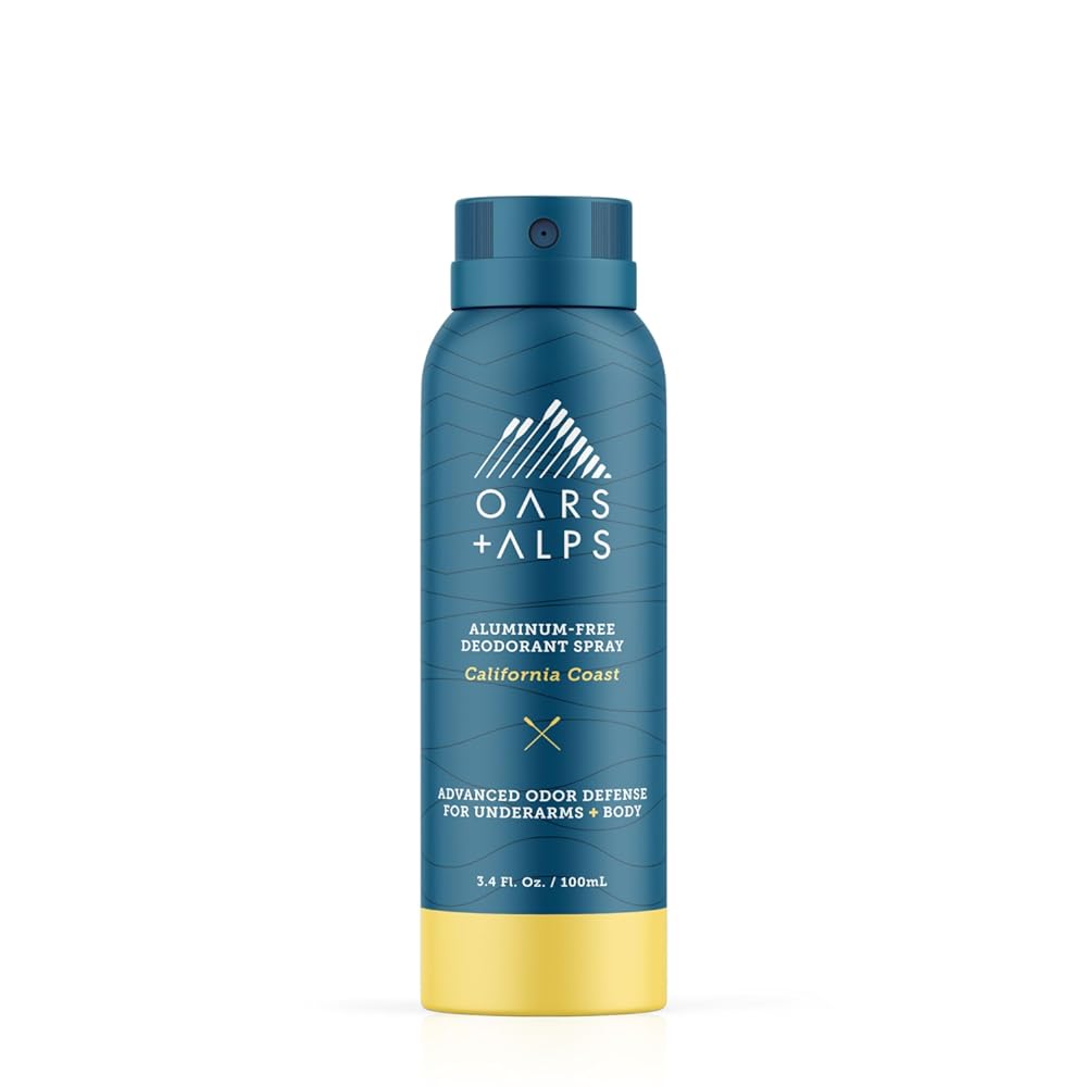 Oars + Alps Spray Deodorant for Men and Women, Natural Aluminum Free Deodorant and Full Body Spray, California Coast