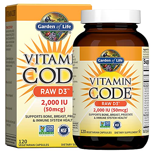 Garden of Life Vitamin Code Raw D3 -2,000 IU 120 veg capsules