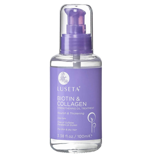 L LUSETA Biotin Hair Growth Serum & Oil for Thin & Dry Hair & for Thickening of Hair and Nourishing of Scalp, 3.38 Fl Oz