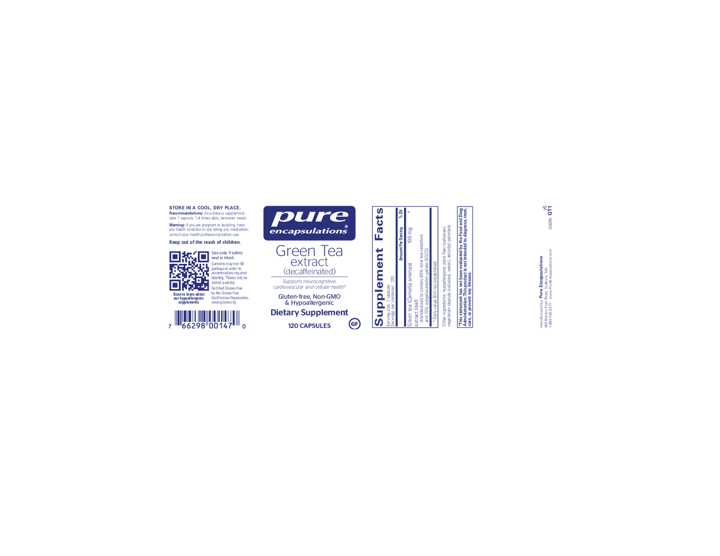 Pure Encapsulations Green Tea extract (decaf)