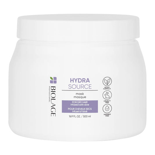 Biolage Hydra Source Mask | Revives Dry Strands For Increased Hair Shine & Manageability | For Dry Hair | Paraben-Free | Vegan | 16.9 Fl. Oz