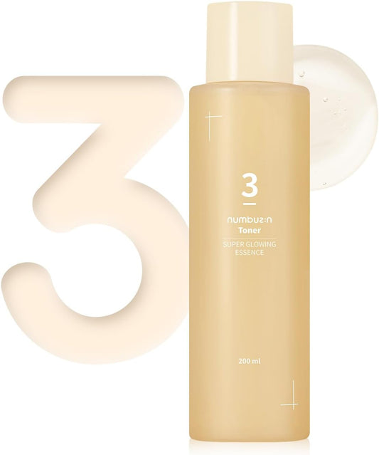 numbuzin No.3 Super Glowing Essence Toner | Fermented Ingredients, Niacinamide, Galactomyces, glowy Skin Radiance | Korean Skin Care for Face (6.76 Fl Oz)