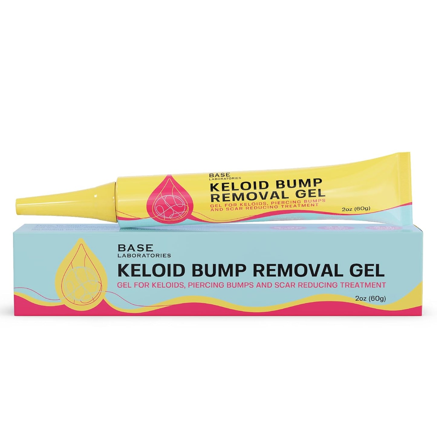 Base Labs Keloid Bump Removal Gel | Natural Piercing Bump Treatment & Keloid Scar Gel | Keloid Scar Removal for all Scars, Keloids & Piercing Bumps | Soothing Piercing Aftercare Gel | 2 oz