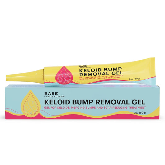 Base Labs Keloid Bump Removal Gel | Natural Piercing Bump Treatment & Keloid Scar Gel | Keloid Scar Removal for all Scars, Keloids & Piercing Bumps | Soothing Piercing Aftercare Gel | 2 oz