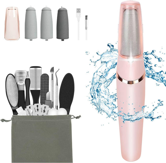 Electric Callus Removers for Feet, Rechargeable Electric Foot Callus Remover Pedicure Kits with16 in 1, Removes Dry Skin for Smoother Feet, Foot Care for Dead Skin Ideal Gift