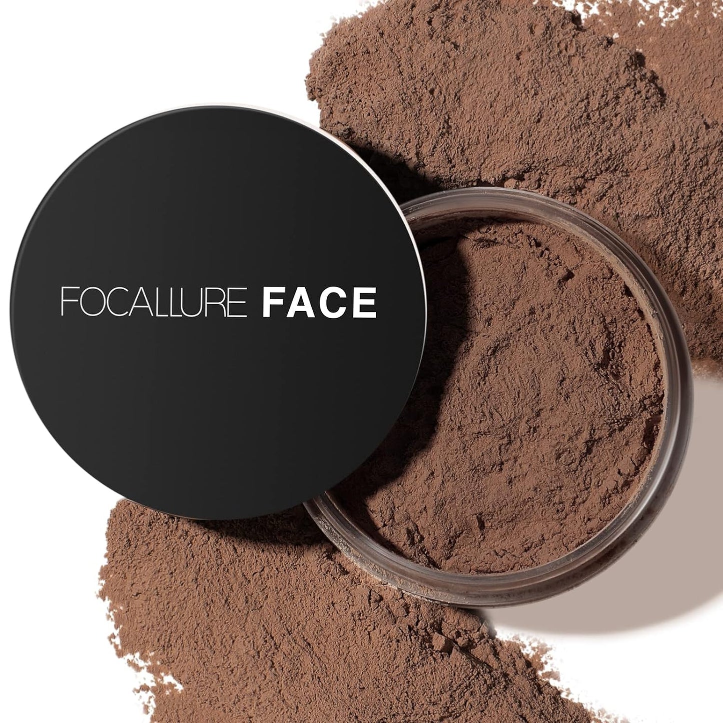 FOCALLURE Oil Control Loose Face Powder, Translucent Loose Setting Powder, Shine-Free Matte Finishing Powder, Long-lasting & Lightweight Sets Foundation Makeup, Includes Velour Powder Puff, Toffee