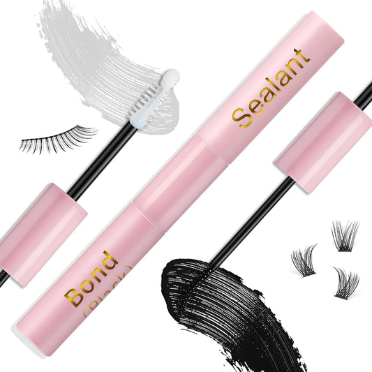 Lash Bond and Seal_Strip Lash Glue_Cluster Lash Glue for Cluster Eyelash Extensions Extra Strong Hold All Day Wear_Latex Free Suitable for Sensitive Eyes (2-in-1 Lash Bond and Seal Waterproof)