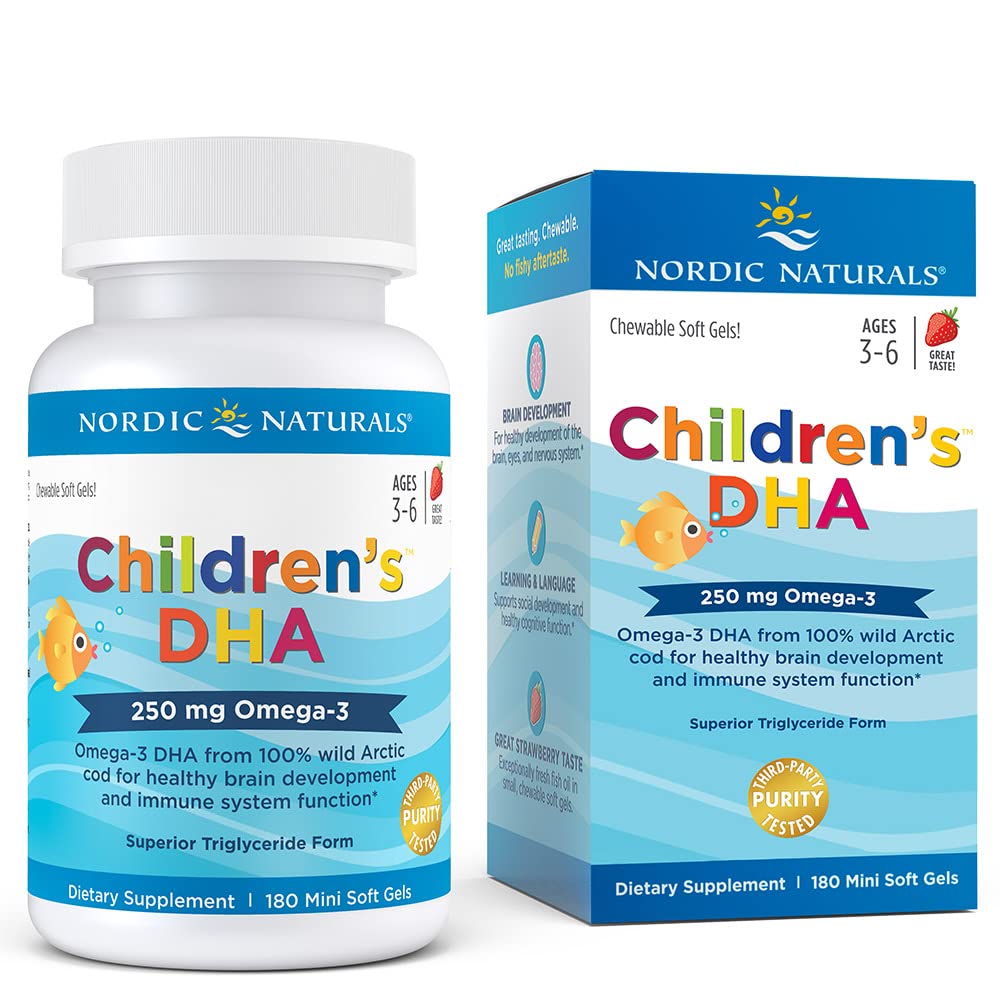 Nordic Naturals Children’s DHA, Strawberry - 180 Mini Chewable Soft Gels
