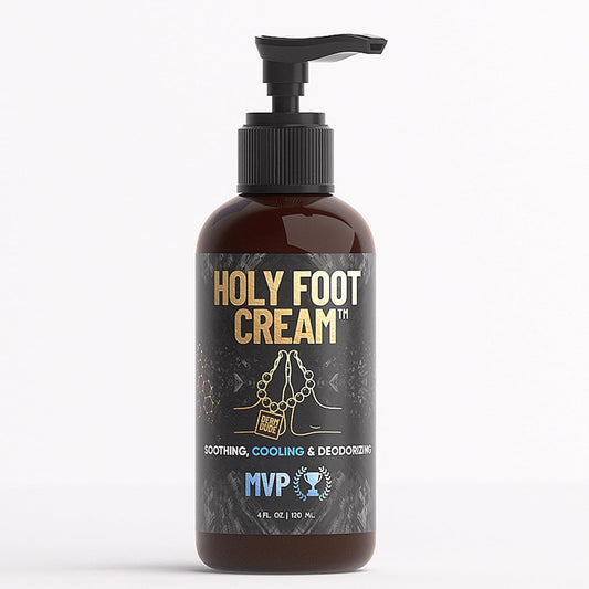 Derm Dude Holy Foot Cream, Moisturizing Foot Cream for Dry Cracked Heels, Foot Odor Eliminator, with Arrowroot, Deoplex and Aloe, MVP Scent