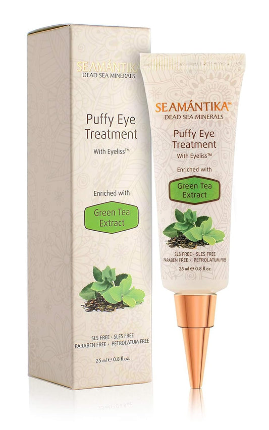 SEAMANTIKA Puffy Eyes Treatment Instant results Ð Naturally Eliminate Wrinkles, Puffiness, Dark Circle and Bags in Minutes Ð Hydrating Eye Cream w/Green Tea Extract, Dead Sea Minerals 8 fl.oz.