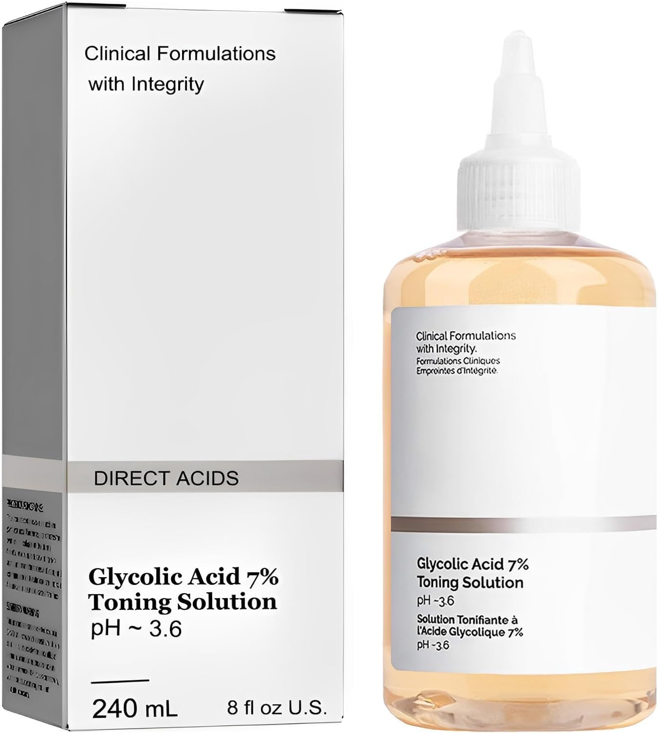 240ML Glycolic Acid 7% Toner,Glycolic Sour 7% Toning,Exfoliate,and Rejuvenate Your Skin, Solution for Blemishes and Acne(8.12 fl.oz)