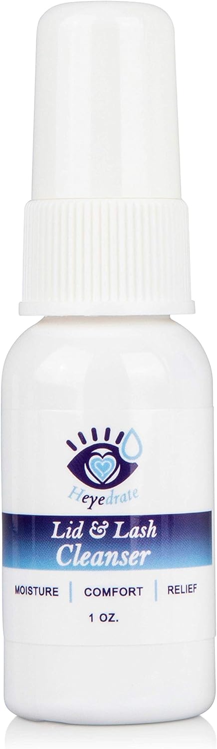 Heyedrate Lid and Lash Cleanser Spray Ð Gentle, Pure Hypochlorous Acid Spray for Eye Irritation - Fast Acting, Soothing Formula - Everyday Eyelid Cleansing Spray - 1 Ounce Bottle