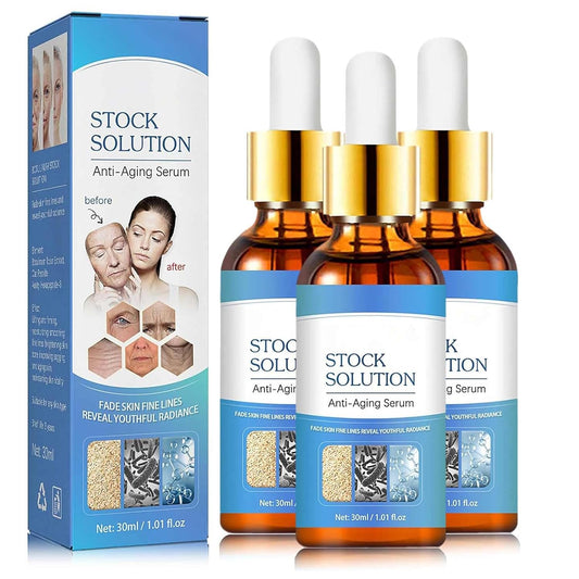 3 Pcs Botox Stock Solution Facial Serum, Botox Face Serum for All Skin Types, Botox Stock Solution Anti-aging Serum for Men&Women, Reduce Wrinkles, Fine Lines, Plump Skin, Face Tightening