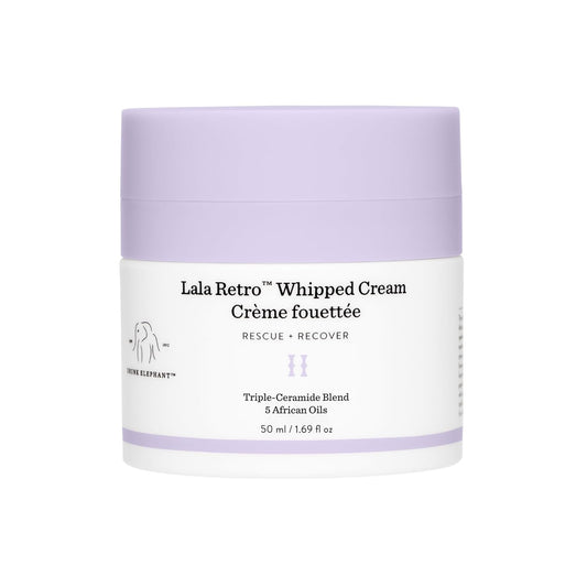 Drunk Elephant Lala Retro Whipped Cream. Replenishing Moisturizer for Skin Protection and Rejuvenation. 50 Milliliters.