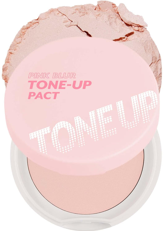I'M MEME Compact - Tone-up Pact | With Calamine Powder, Pink Blur Effect, Mattify Skin, Pressed Powder, Gift, 0.35 Oz