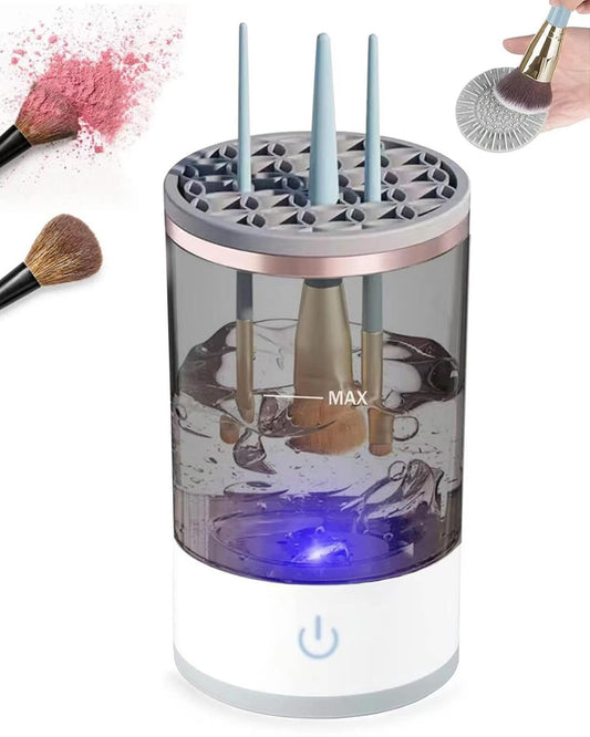 Makeup Brush Cleaner Machine Electric Makeup Brush Cleaner Automatic Cosmetic Brush Cleaner with Brush Clean Mat Spinning Makeup Brush Cleaner Fit For All Size Brush USB Charging Makeup Brush Cleaner