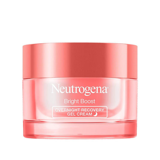 Neutrogena Bright Boost Overnight Recovery Gel Cream with Neoglucosamine, Brightening Nighttime Moisturizer, Oil-Free & Non-Comedogenic, 1.7 oz