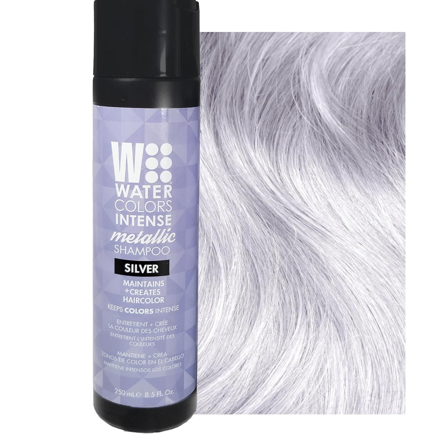 Watercolors Intense Metallic Color Depositing Sulfate & Paraben Free Shampoo, Maintains & Enhances Haircolor - Silver 8.5 oz