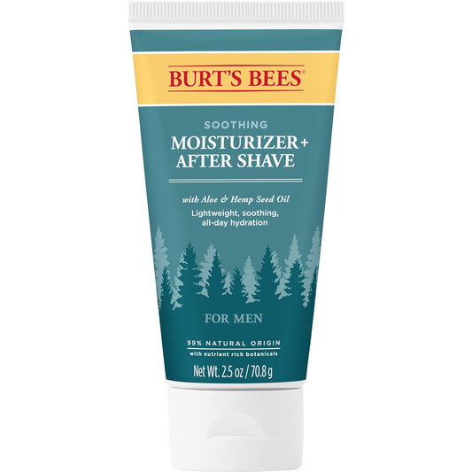 BurtÕs Bees Soothing Moisturizer + After Shave with Aloe and Hemp Seed Oil, For Men, 2.5 Ounces