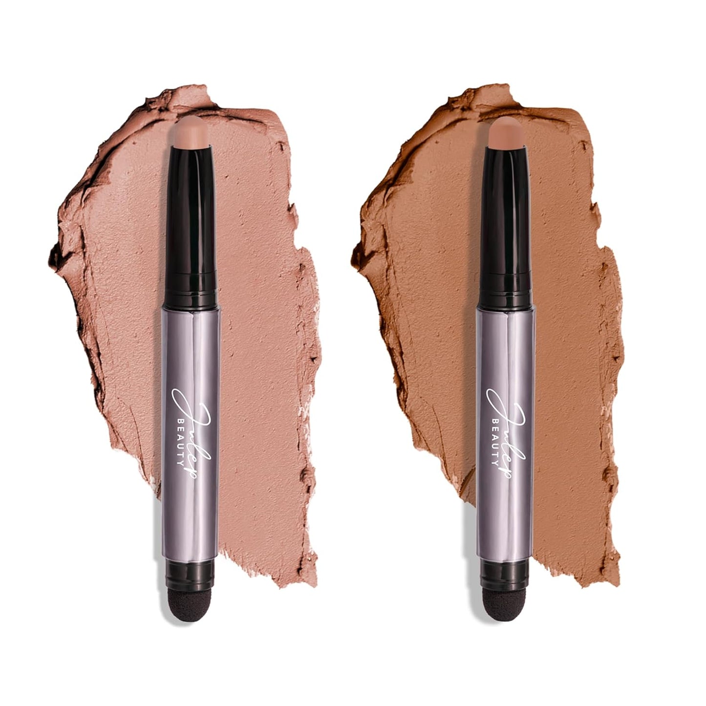 Julep Eyeshadow 101 Cr�me to Powder Waterproof Eyeshadow Stick Duo, Hazelnut Matte and Putty Matte