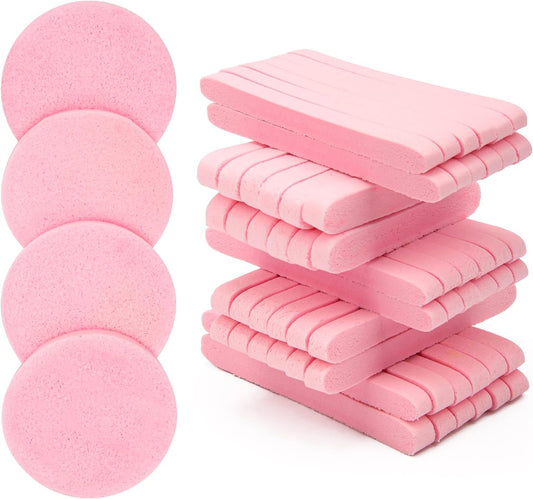 120 Pcs Facial Sponge, Luxiv Face Cleansing Sponge Estheticians Compressed Makeup Round Wash Face Sponges for Women Compress Exfoliating Removal Sponge (Pink)
