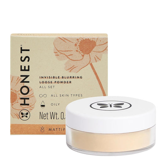 Honest Beauty Talc-Free Translucent Loose Setting Powder | Invisible, Matte Finish | EWG Verified, Vegan + Cruelty Free | .56 oz, white