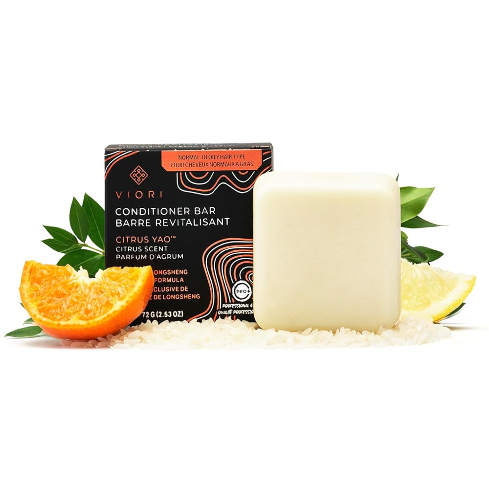 Viori Citrus Yao Conditioner Bar - Made with Rice Water and Vitamins for Hair Health - Handcrafted All Natural Conditioner Bar