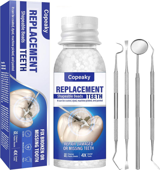 Tooth Repair Kit, Moldable Tooth Replacements, Dental Care Kit Glue- Fixing The Missing and Broken Replacements, Dental Care Kit DIY at Home, Suitable for Men and Women