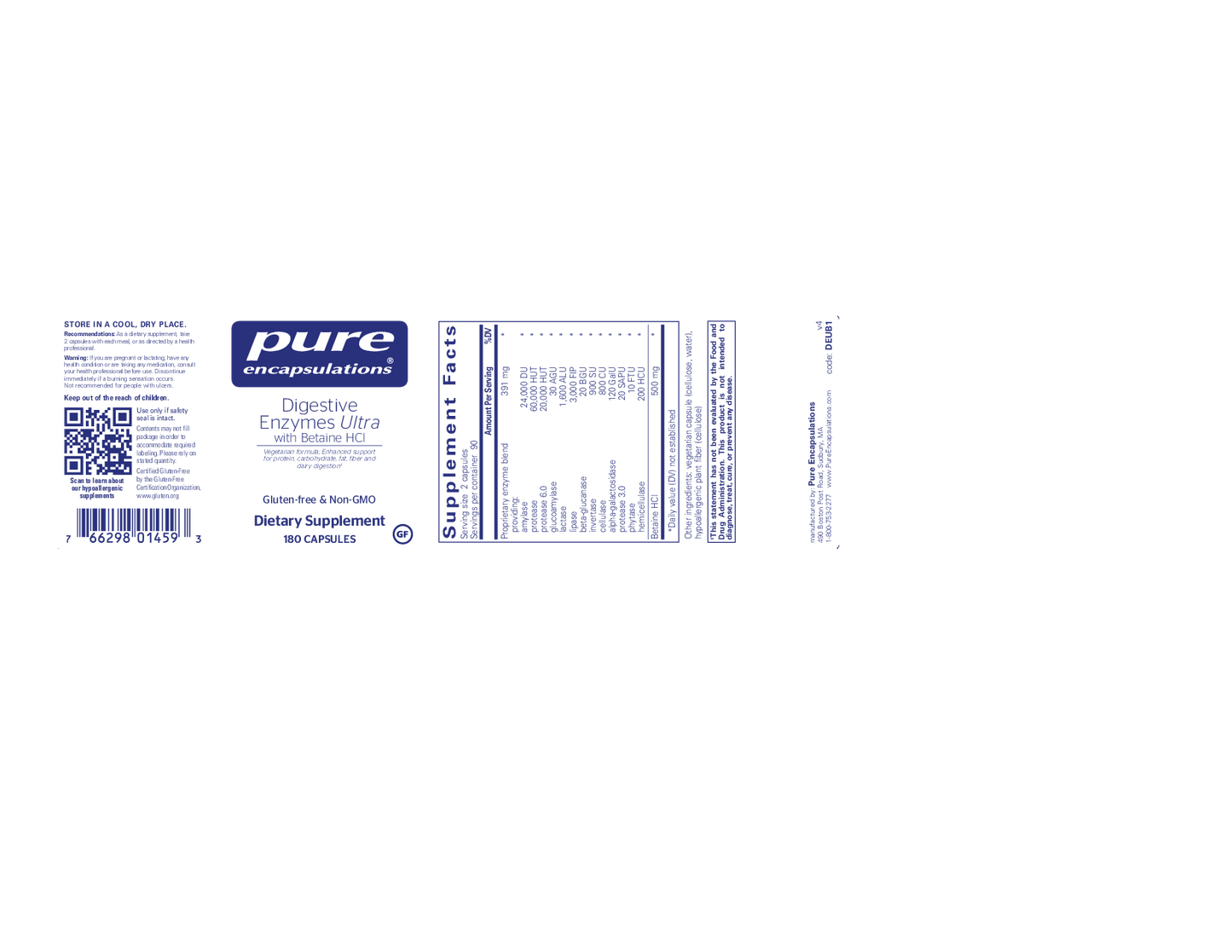 Pure Encapsulations Digestive Enzymes Ultra w/ HCl