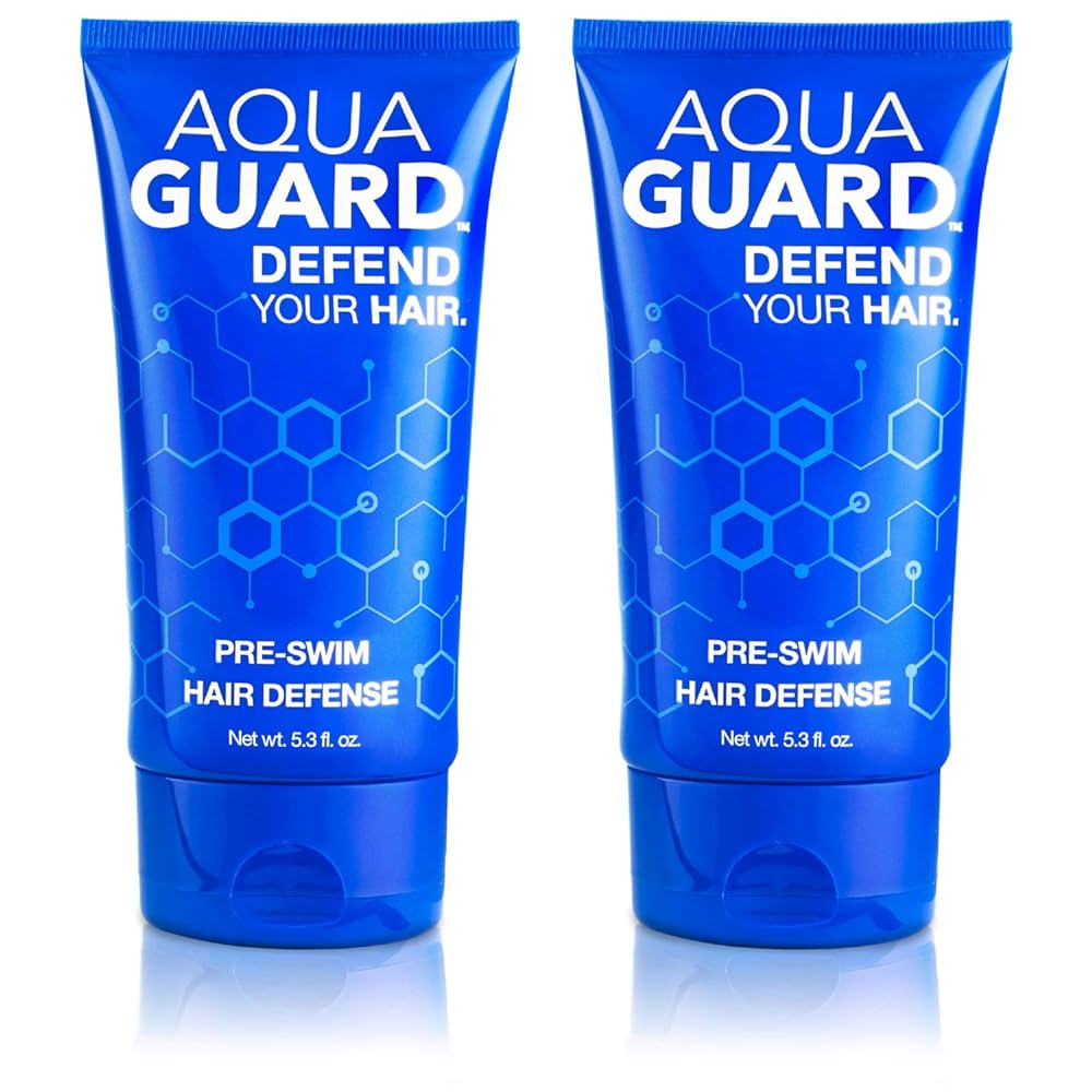 AquaGuard Pre-Swim Hair Defense | Prevents Chlorine Damage + Softens Hair While Swimming | Made in California | Color Safe, Leaves Hair Smelling Great | 5.3 oz (2 Pack)