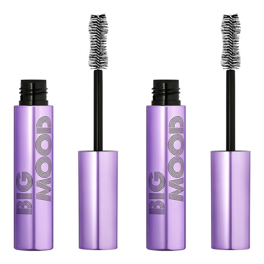 e.l.f. Big Mood Mascara, Instantly Creates Long-Lasting, Bold & Lifted, Voluminous Lashes, Infused with Jojoba Wax, Black, 0.30 fl Oz (2-Pack)