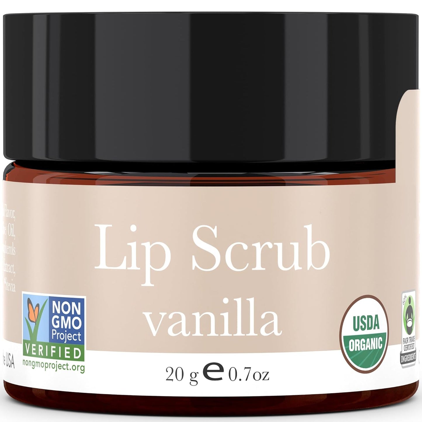 Organic Lip Scrub Vanilla - USA Made Exfoliating Lip Scrub with 100% Natural & Organic Ingredients, Moisturizing Lip Exfoliator Scrub for Dry Lips, Lip Scrubber Exfoliator, Valentine's Day Gifts