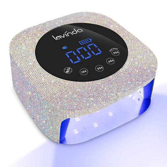 Lavinda UV LED Nail Lamp, 54W Rechargeable Cordless Nail Lamp Nail Dryer Gel Polish UV Nail Light with 4 Timer Setting, Professional Quick Dry Curing Lamp with Display Auto Sensor for Salon & Home