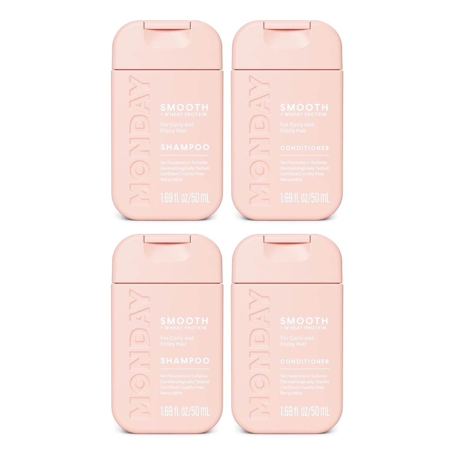 Monday Haircare Smooth Shampoo & Conditioner Travel Pack -50ML Travel Kit (2 x Shampoo,2 x Conditioner)